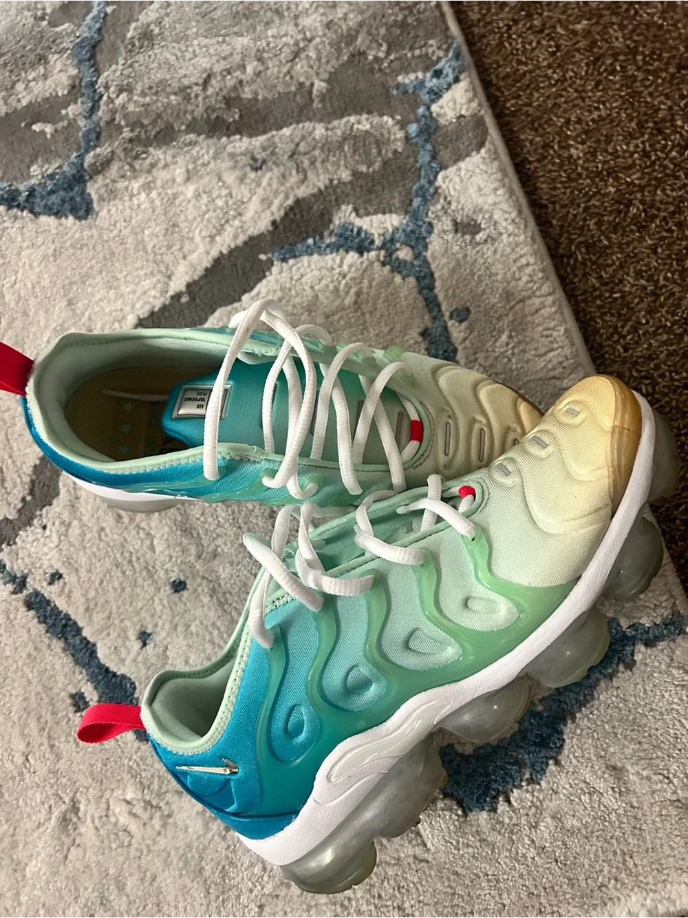 Nike Kids Gradient Teal to Mint Air VaporMax Sneakers